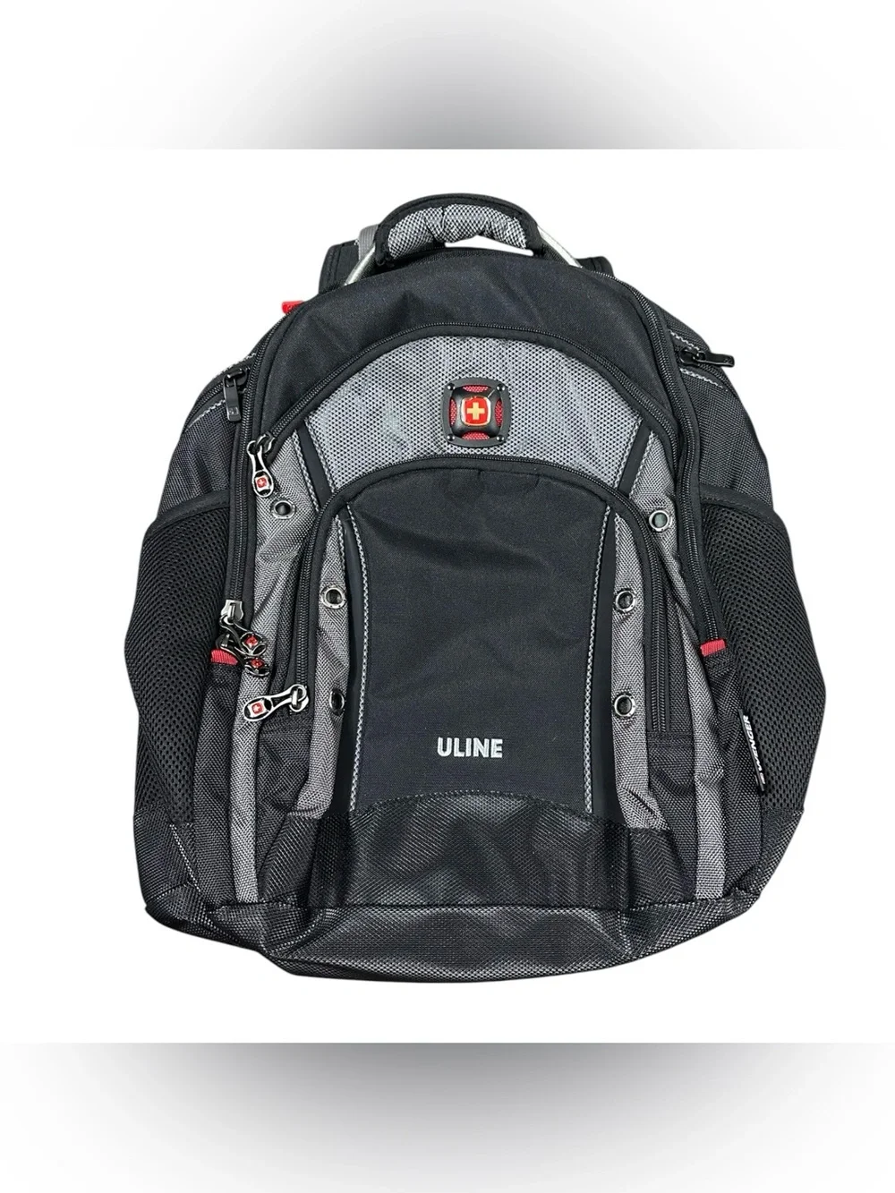 Wenger SwissGear ULINE Laptop Backpack Black Gray Triple Protect Travel Bag